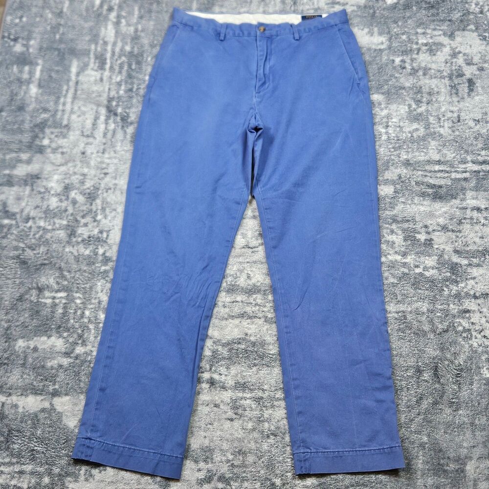 Polo Ralph Lauren Chino Pants Men 33x32 Blue Stretch Classic Fit Stretch Cotton